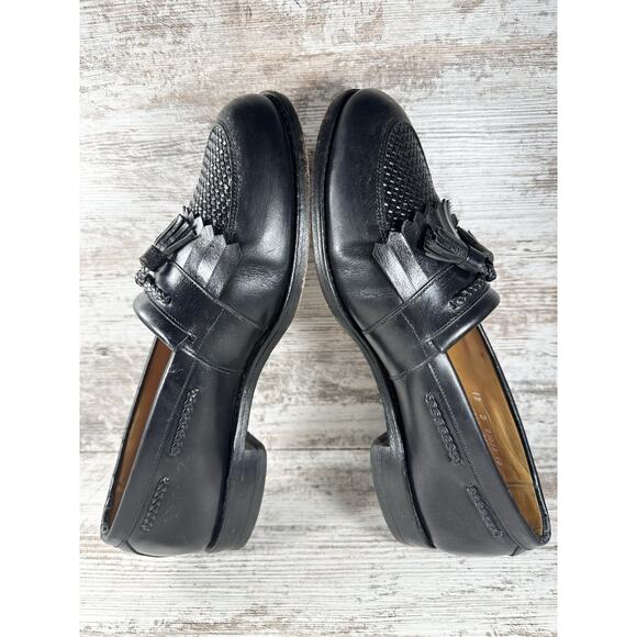 Men\'s Allen Edmonds \'Cody\' Black Woven Leather Kiltie Tassel Loafers Sz 12D main image 12